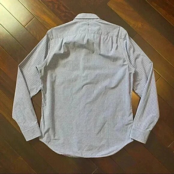 Banana Republic Men's Button Down Shirt Slim Fit Blue White Plaid Mens Small - Picture 14 of 15